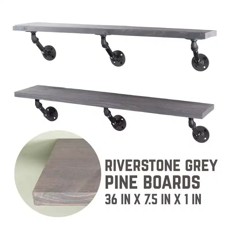 Étagères grises Riverstone de 36 po avec consoles inclinées