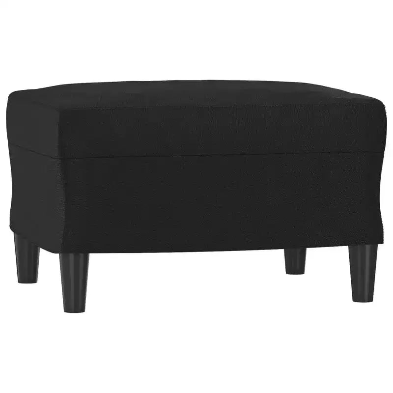 Fauteuil simple avec repose-pieds en similicuir noir