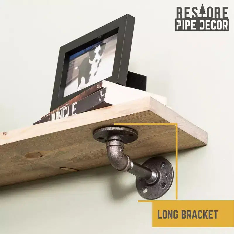 Étagères Tan Driftwood de 36 po avec des supports en L