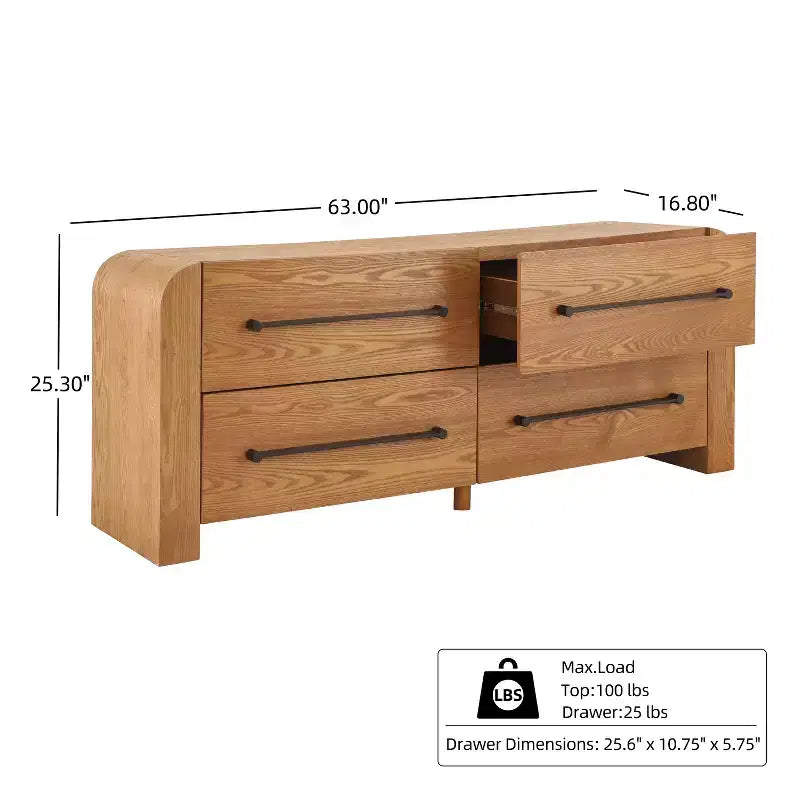 Commode moderne à 4 tiroirs de 160 cm