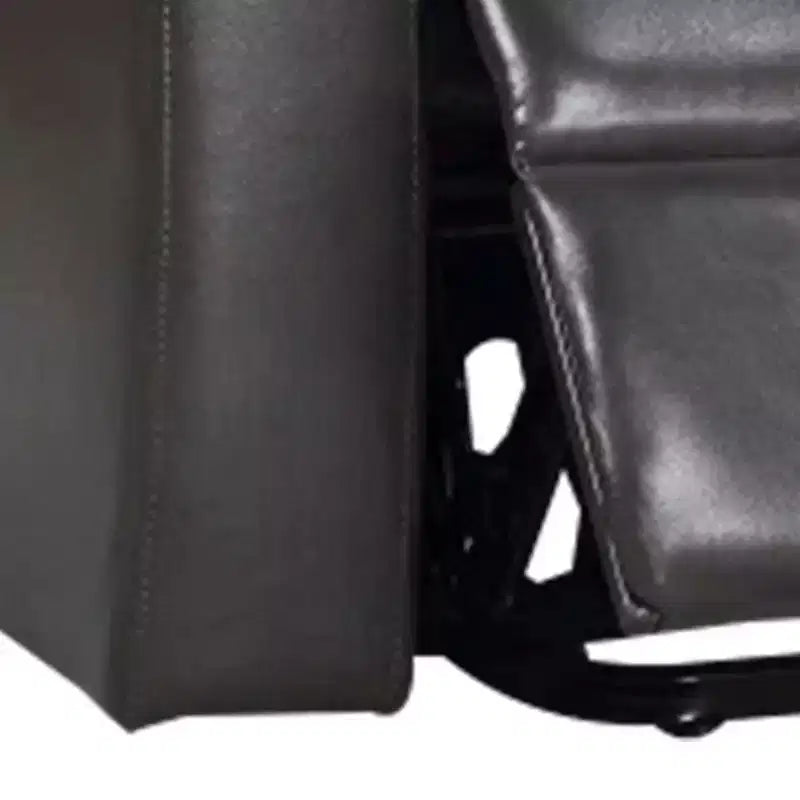 Fauteuil inclinable électrique de 37 pouces avec porte-gobelets, en similicuir gris