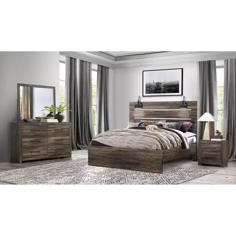 Commode horizontale en fer de 50,8 cm de haut avec 6 tiroirs, finition marron