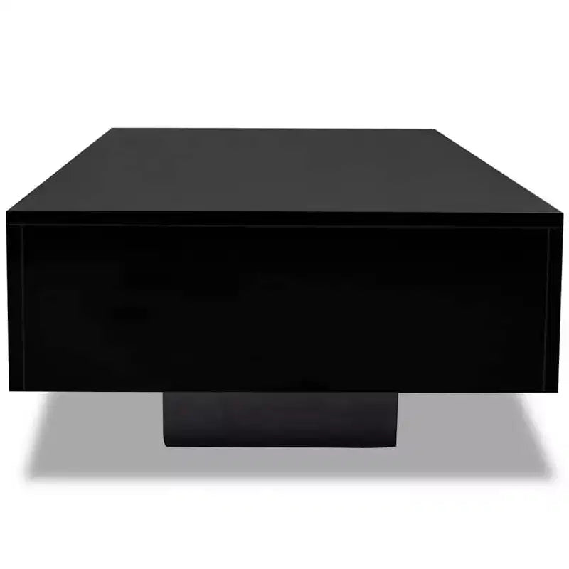 Table basse, MDF noir brillant, rectangulaire moderne, 85 cm