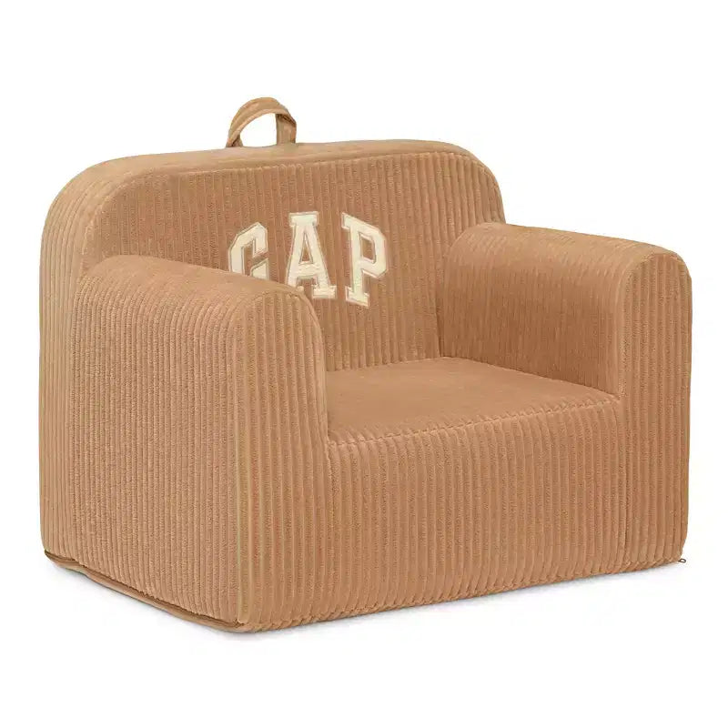 Fauteuil enfant en velours côtelé, beige