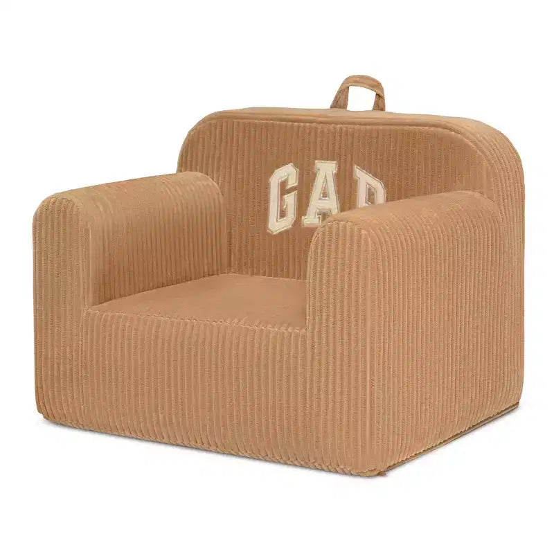 Fauteuil enfant en velours côtelé, beige