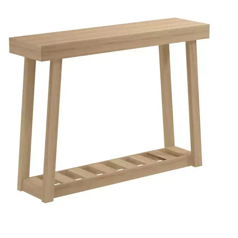 Console en bois avec étagère inférieure 43 L x 12 P x 32 H
