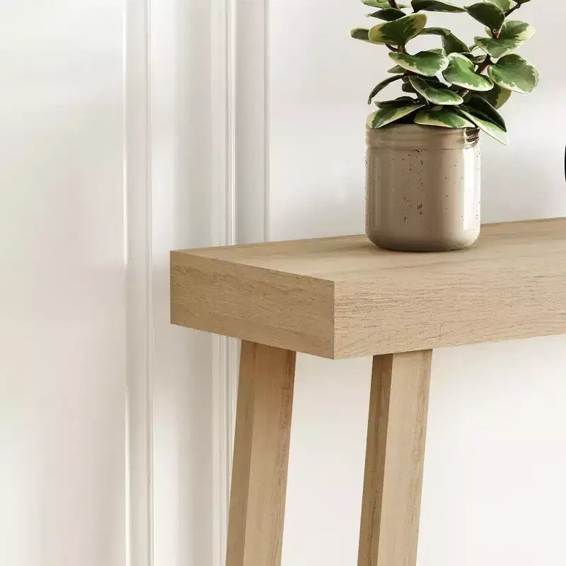 Console en bois avec étagère inférieure 43 L x 12 P x 32 H
