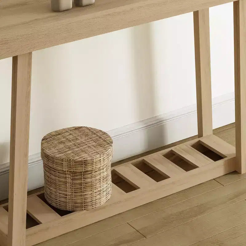 Console en bois avec étagère inférieure 43 L x 12 P x 32 H