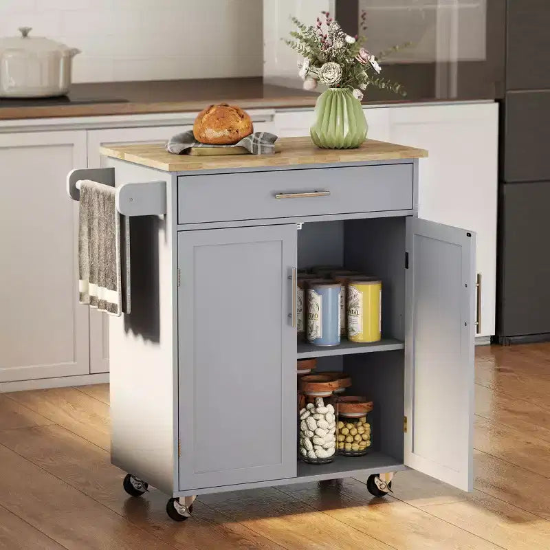 Dessertes de cuisine roulantes avec tiroir, armoire de rangement et porte-serviettes