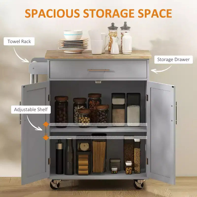 Dessertes de cuisine roulantes avec tiroir, armoire de rangement et porte-serviettes