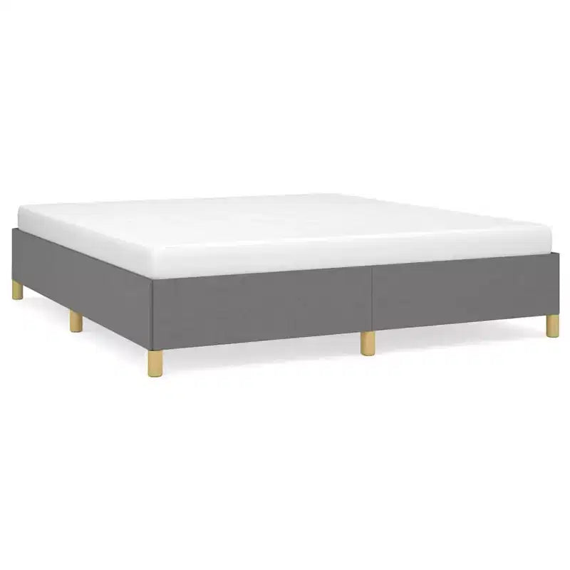 Cadre de lit plateforme King Size, rembourré gris foncé, sans tête de lit, dégagement de 35 cm
