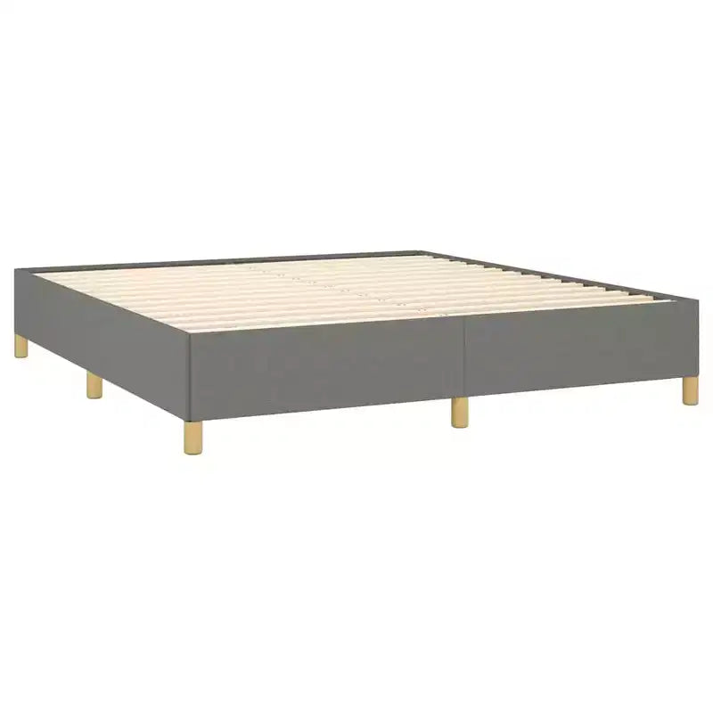 Cadre de lit plateforme King Size, rembourré gris foncé, sans tête de lit, dégagement de 35 cm