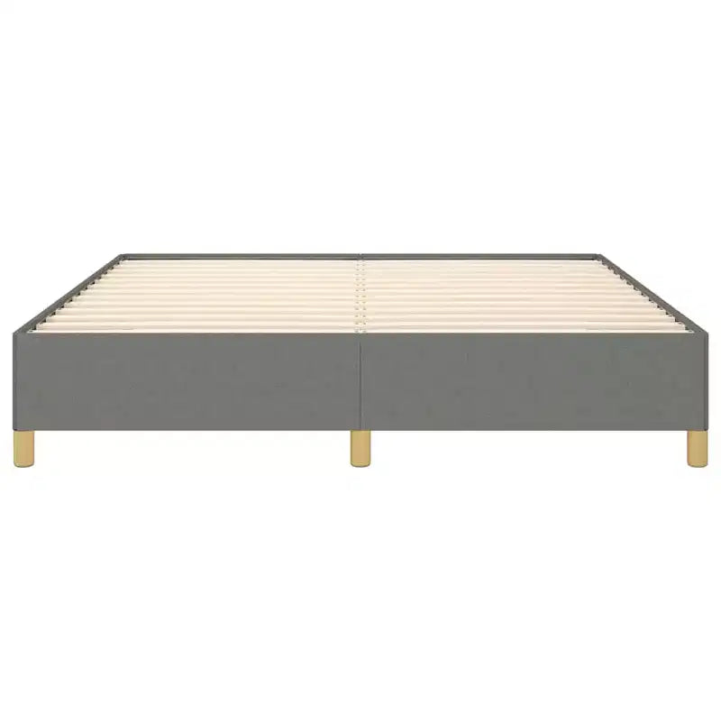 Cadre de lit plateforme King Size, rembourré gris foncé, sans tête de lit, dégagement de 35 cm