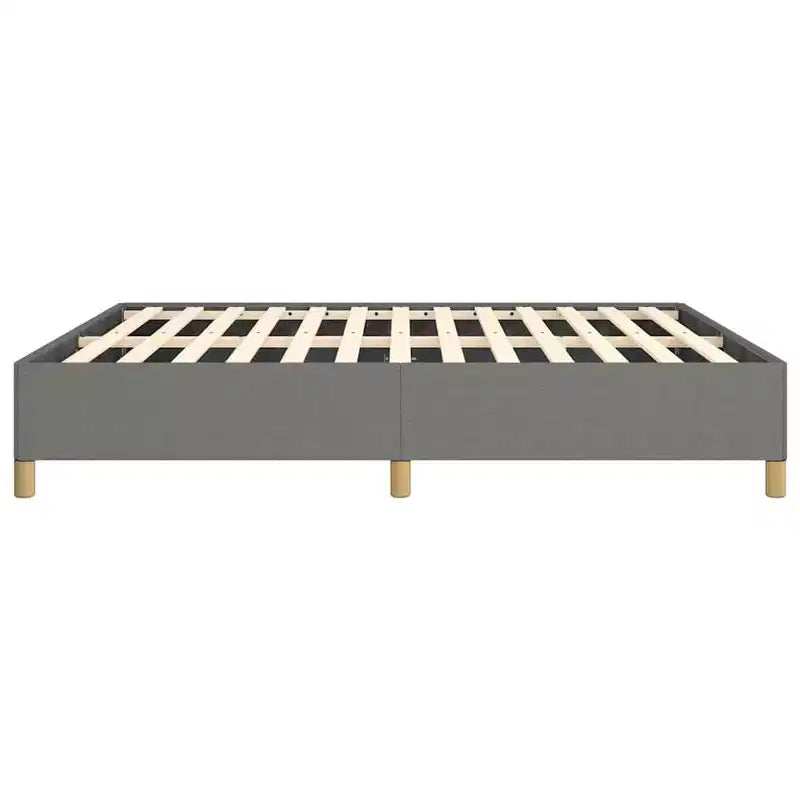 Cadre de lit plateforme King Size, rembourré gris foncé, sans tête de lit, dégagement de 35 cm