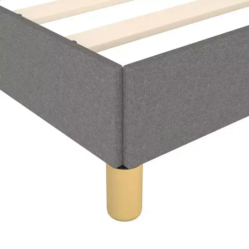 Cadre de lit plateforme King Size, rembourré gris foncé, sans tête de lit, dégagement de 35 cm