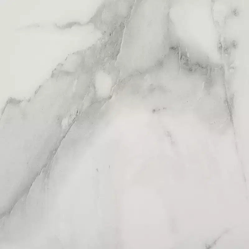 Table basse ronde avec plateau en céramique, blanc cassé