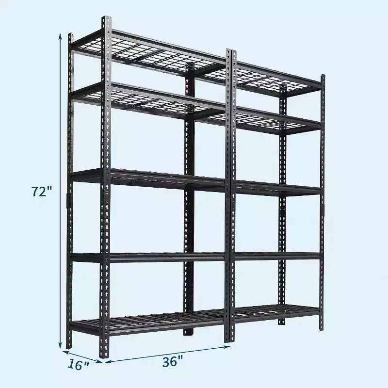 Étagère de rangement métallique à 5 niveaux, capacité de 900 kg, rayonnage ajustable pour garage, cuisine, salle de bain et entrepôt