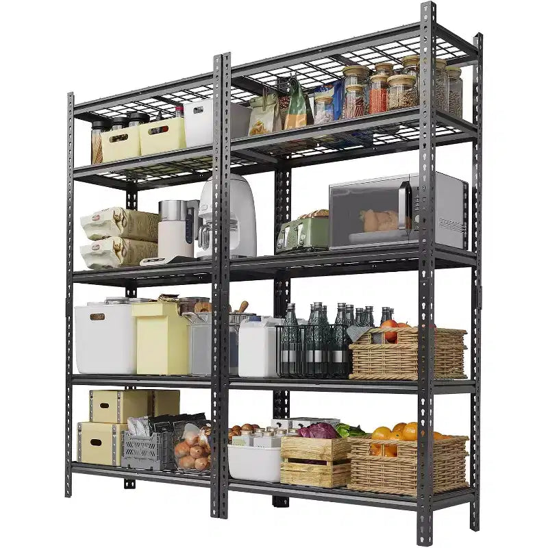Étagère de rangement métallique à 5 niveaux, capacité de 900 kg, rayonnage ajustable pour garage, cuisine, salle de bain et entrepôt