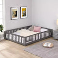 Lit au sol pleine grandeur pour tout-petits avec porte pour enfants, lit Montessori maison moderne avec clôture